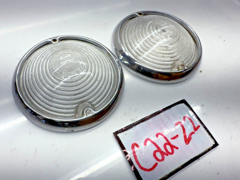 VINTAGE OEM 1953 CHEVY PAIR BACKUP LIGHT LENS BEZELS GUIDE F1-53 53 C22-22