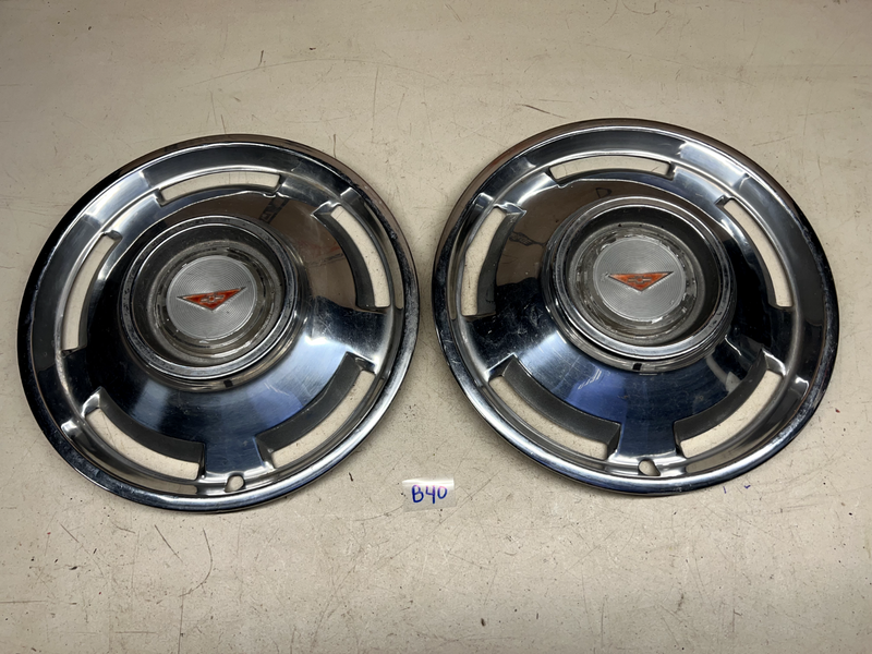 OEM 1965 65 Chevy Corvair Hubcap Rim Hub Cap Wheel Cover PAIR 13" 3962CB40 B40-5