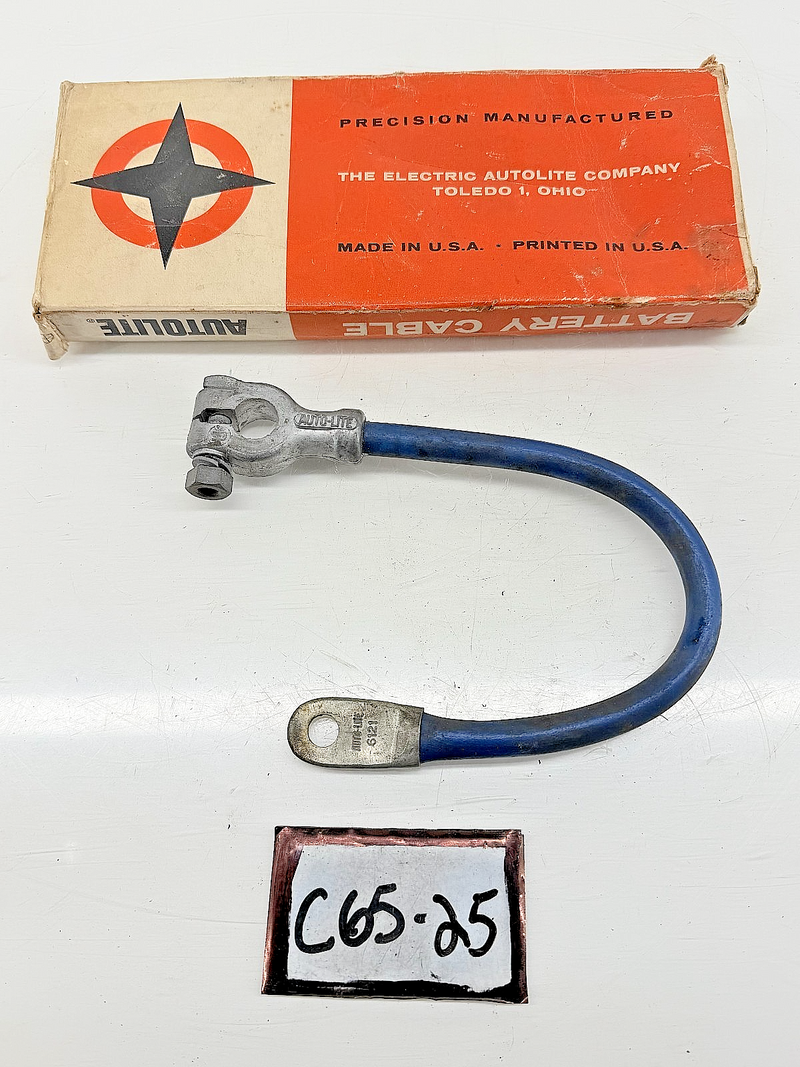 NOS Original Autolite Ford Blue Battery Cable Type 1-6121 C65-25