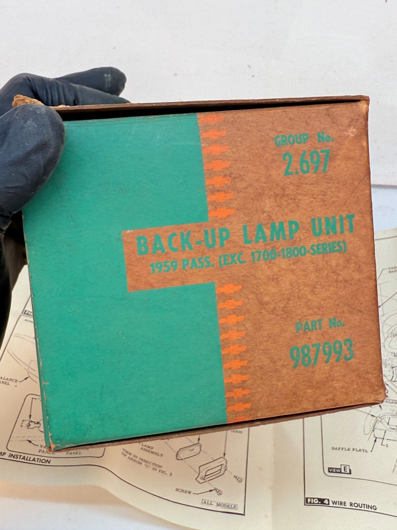 NOS 1958 CHEVROLET IMPALA WAGON SEDAN DELIVERY NOS BACK UP LAMP LIGHT UNIT B63-1