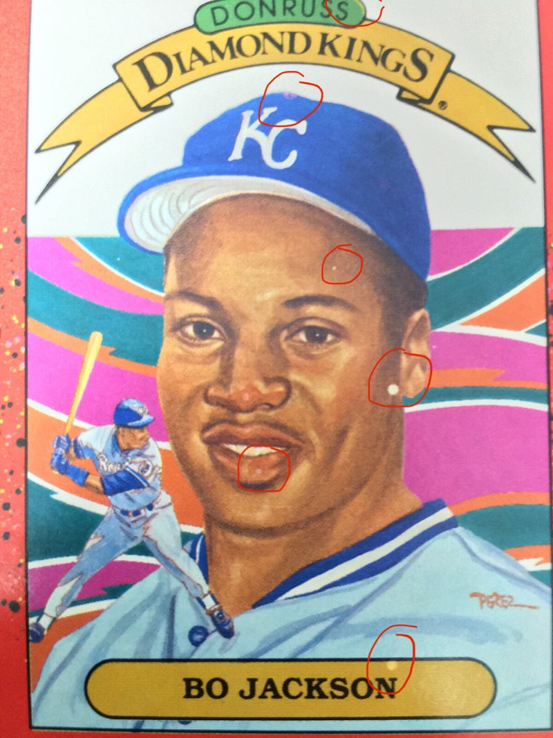 FRESHLY OPENED Bo Jackson Diamond Kings 1990 Donruss #1 RARE **Errors On Face**