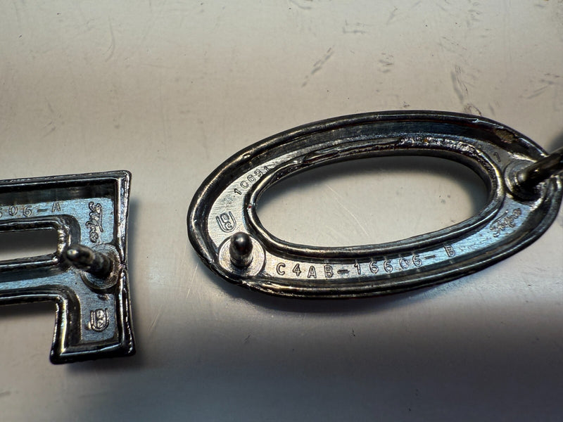 OEM 1964 Ford Galaxie 500 Custom Hood Letters Emblem Molding Trim Script B32-31