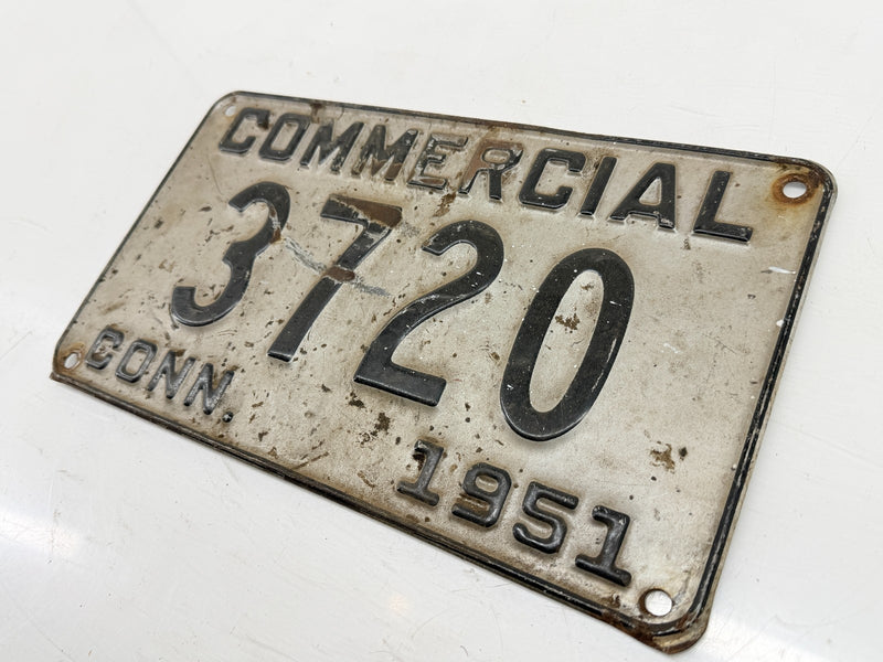 1951 Connecticut Commercial License Plate 3720 CONN Vintage Original C47-67