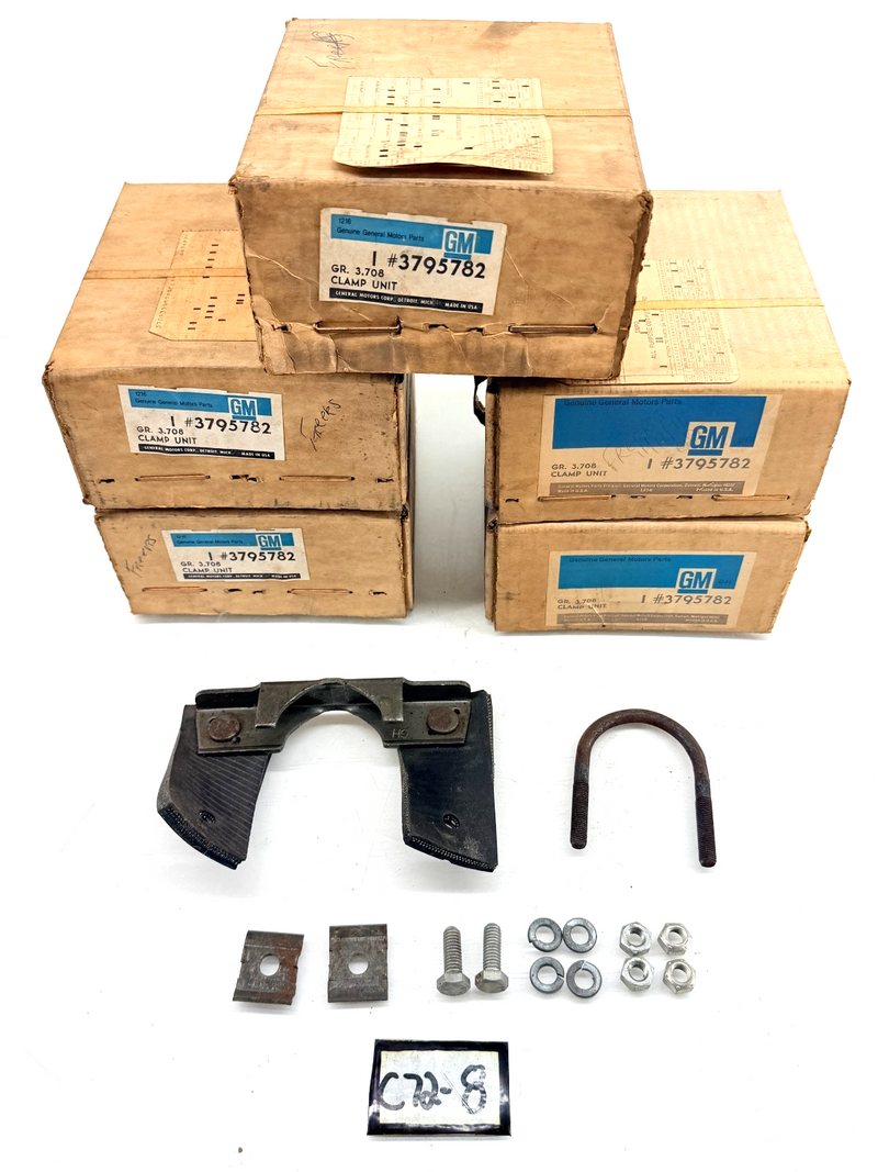 NOS 1958 - 1964 Chevrolet Muffler Rear Clamp and Bracket 3795782 C72-8