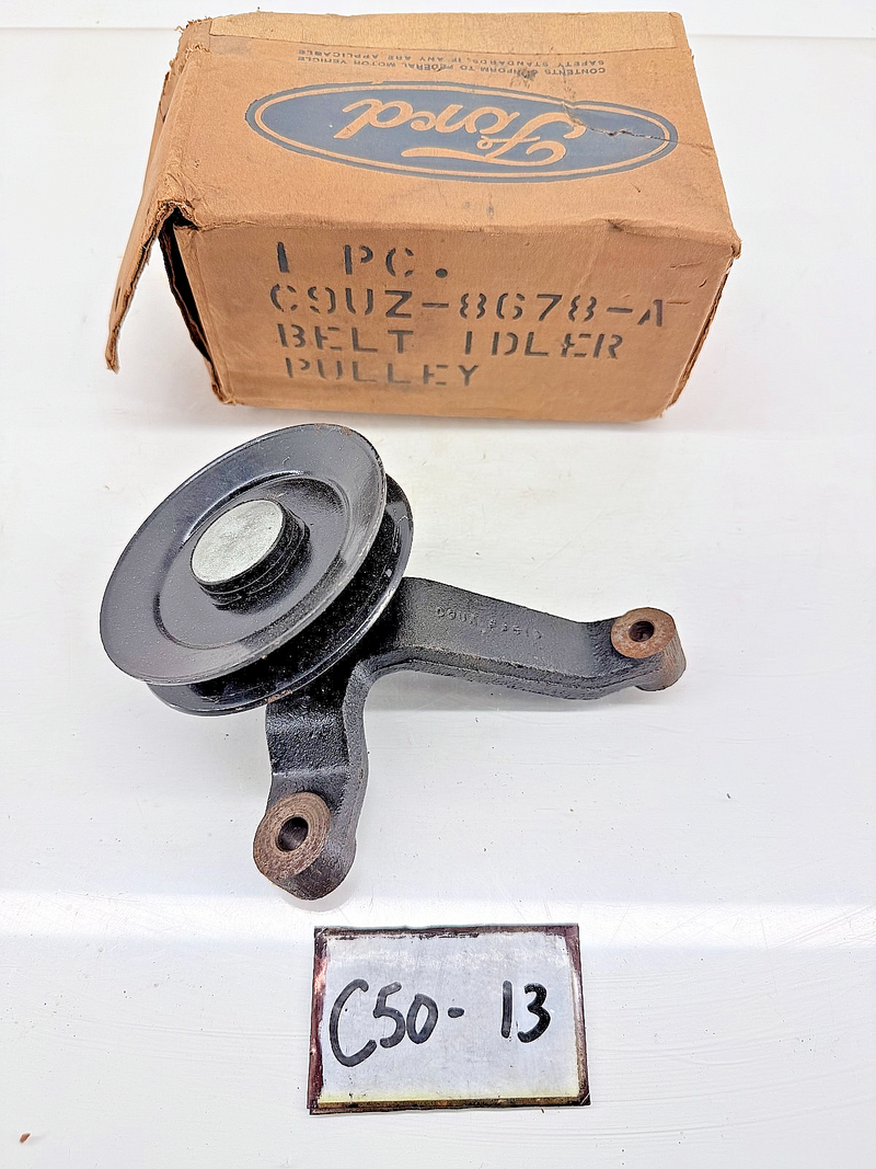 NOS 1969 1970 Ford F100 E100 E200 E300 302 A/C IDLER PULLEY & BRACKET C50-13