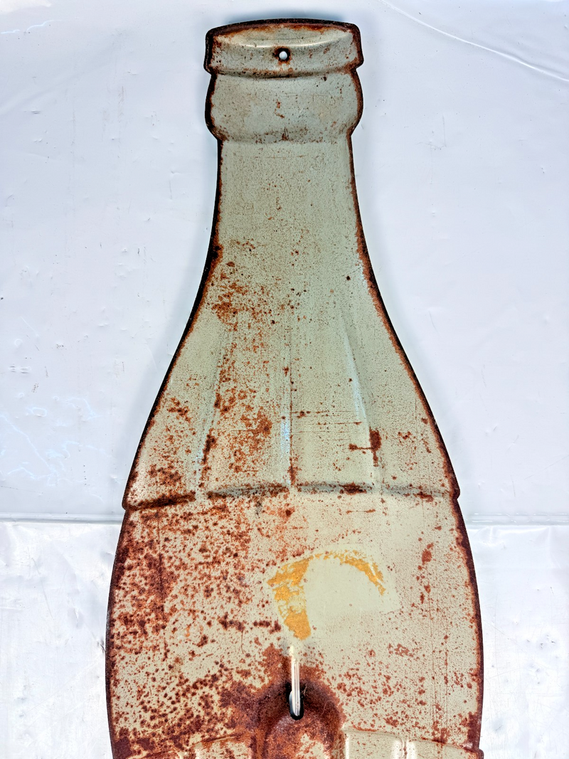 VINTAGE LARGE 29” COCA COLA EMBOSSED BOTTLE THERMOMETER SIGN 1960 - 1970’s