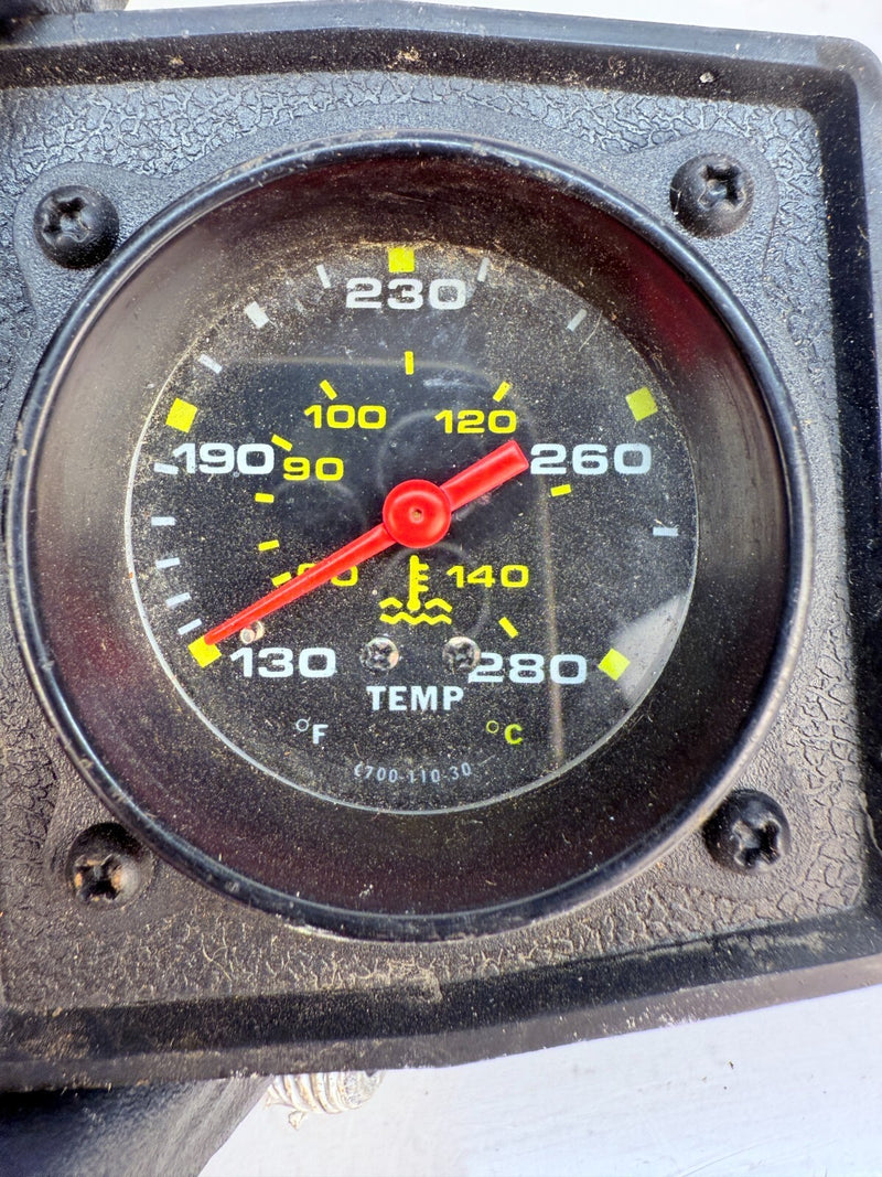 Equus 6042 Aviation Style Water Temperature Gauge 2" Black Electric B62-20