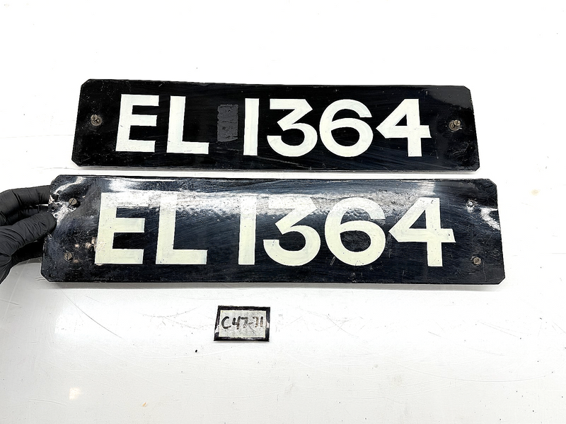 Porcelain PAIR Pre 1932 EL 1364 Bournemouth British License Plate Sign C47-71