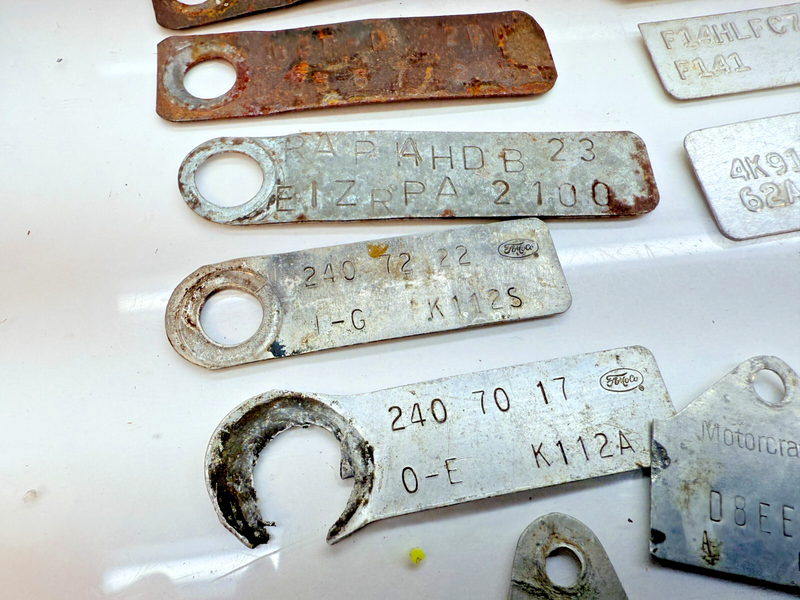 60- Vintage OEM LOT Metal Plate Tag VIN Plate Badge Emblem Serial Data ID B65-28