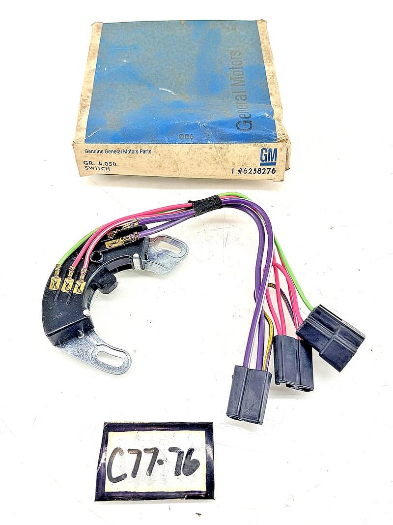 NOS 1974 1975 CHEVY CORVETTE NEUTRAL SAFETY BACKUP SWITCH GM 6258276 C77-76