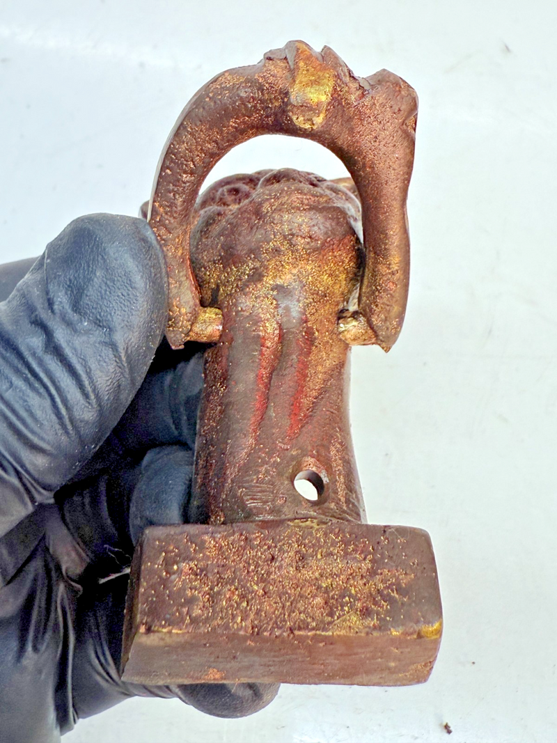 ORIGINAL Vintage Antique Winking Cheshire Cat Door Knocker 3.5" B68-33