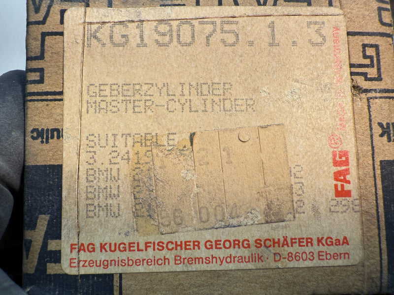 NOS 1975 - 1990 BMW KG19075. 1.3 FAG Clutch Master Cylinder C13-28
