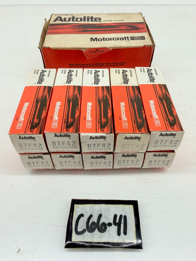 (10) NOS 1965 - 1968 Ford Mustang Mercury AUTOLITE 289 Spark Plugs BTF42 C66-41