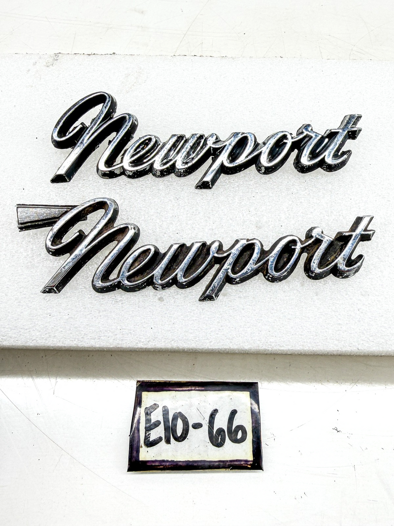 OEM 1966 - 1971 CHRYSLER NEWPORT SCRIPT EMBLEMS MOPAR 2901358 2605362 E10-66