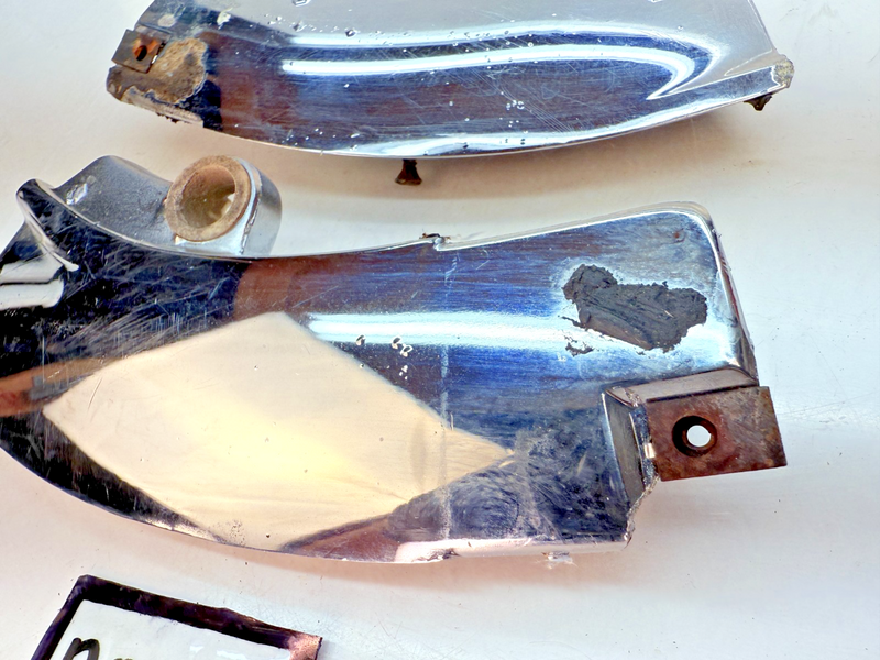 OEM 1969 - 1976 C3 Corvette PAIR Chrome Upper Windshield Molding Receiver B84-10