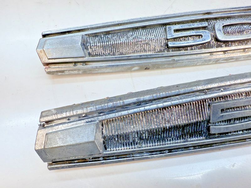 OEM 1967 Ford Fairlane 500 PAIR Quarter Panel Emblems C7OB E5-49