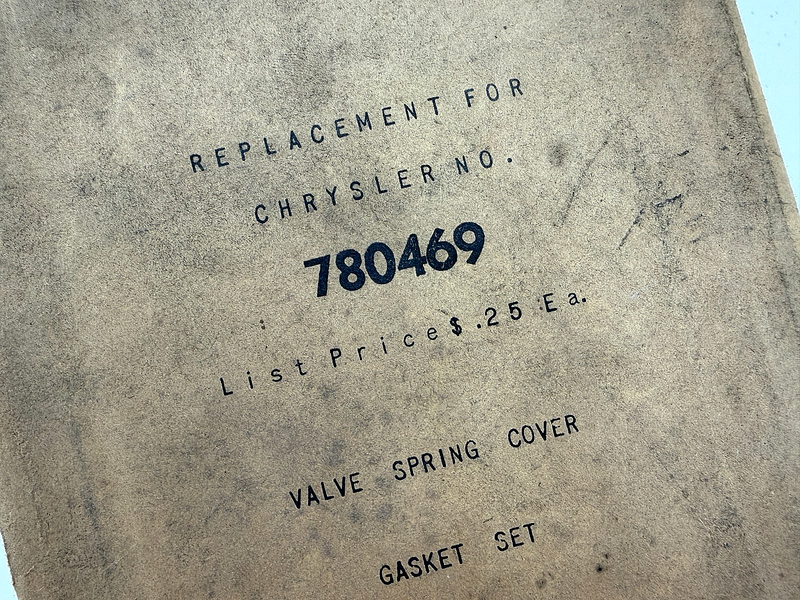 NOS 1937 - 1942  DODGE PLYMOUTH VALVE COVER GASKET SET 780469 B54-78