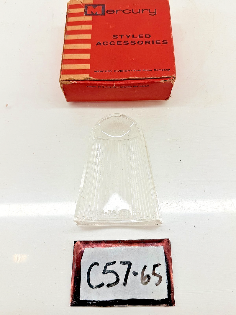 NOS 1958 FORD MERCURY RH BACKUP LIGHT LENS FEW-15514-A C57-65