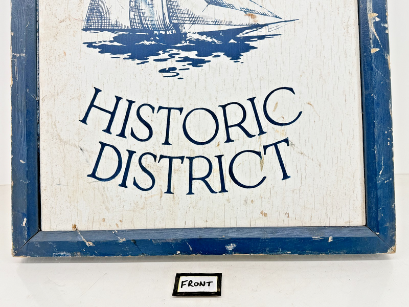 Vintage 2-Sided 2'x3' Wood Sign Entering/Leaving Middle Haddam Historic District