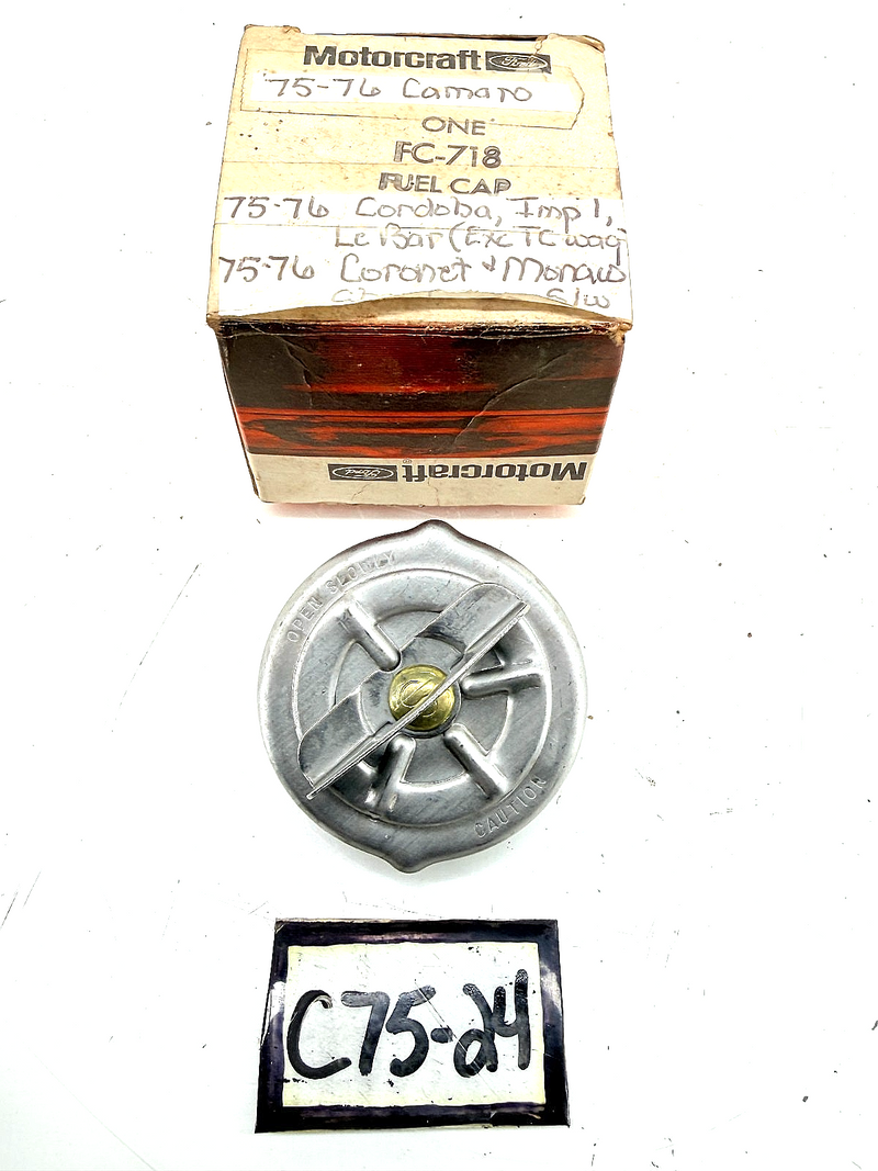 NOS 1975 1976 Camaro Cordoba Charger Monaco Fuel Gas Cap FC-718 C75-24