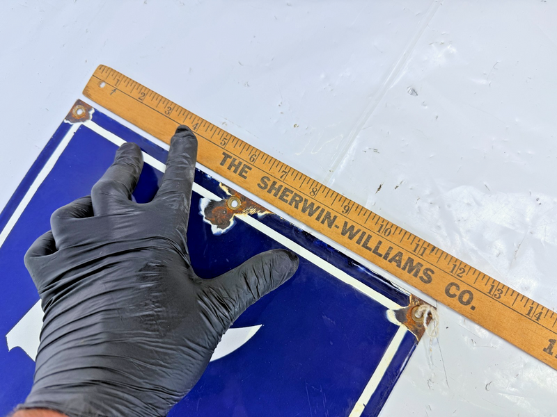 VINTAGE ORIGINAL HELMAR TURKISH CIGARETTES PORCELAIN COBALT BLUE ENAMEL SIGN
