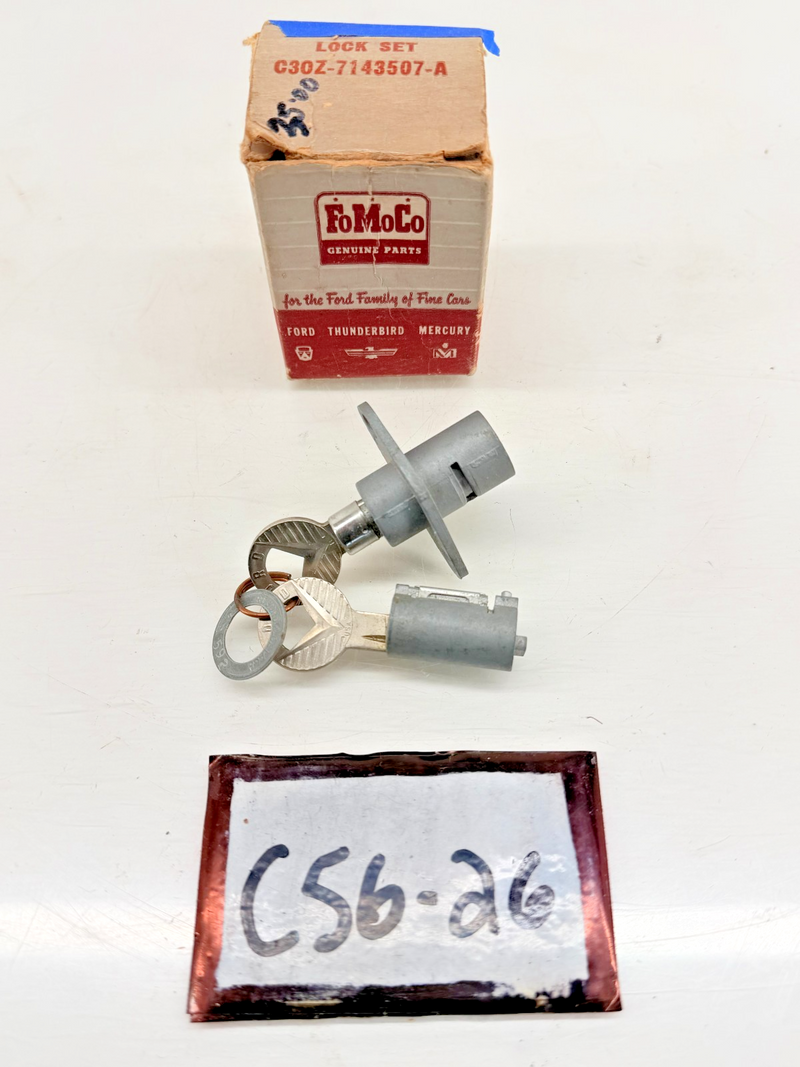 NOS 1963 - 1964 FORD GALAXIE Lock Set (Keys & Tumblers) C30Z-7143507-A C56-26