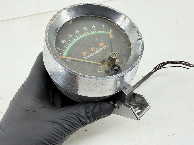 Vintage RAC Tachometer GREENLINE Tach RPM 8K Gauge GASSER HOT RAT ROD  C69-37