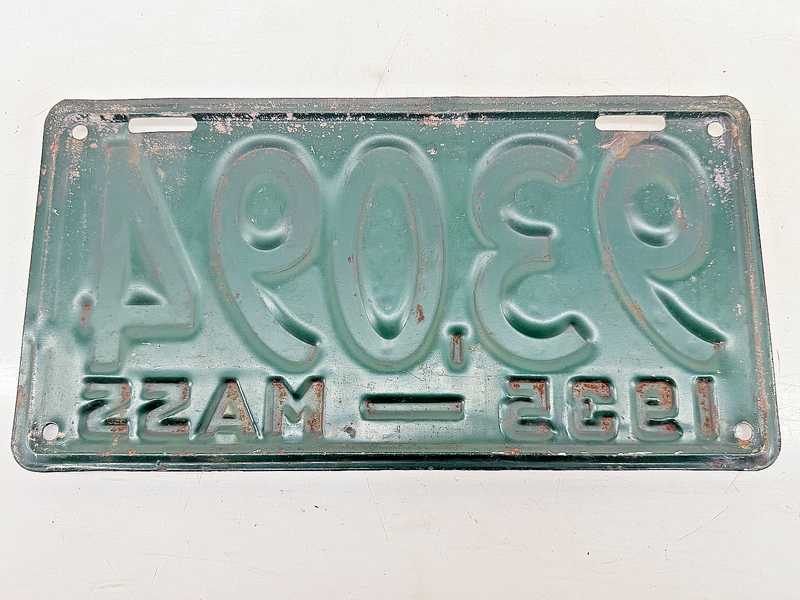 Vintage 1935 93094 Massachusetts License Plate Sign MA 93.094 C76-24