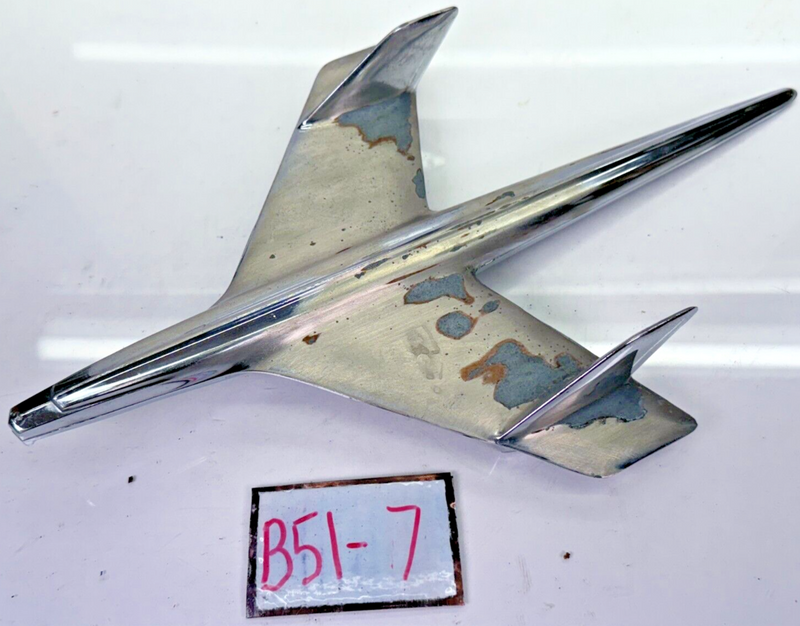 Vintage OEM 1955 Chevy Bel Air Jet Hood Ornament 3709685 Rat Rod Man Cave B51-7