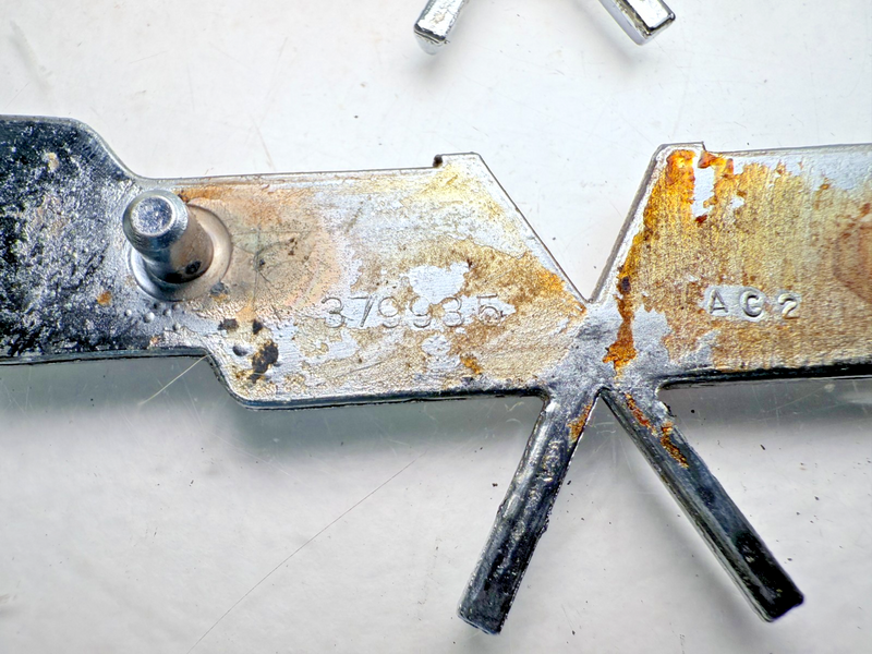 OEM 1977 1978 C3 Corvette PAIR Gas Door Cross Flag Emblem GM 379935 E7-46