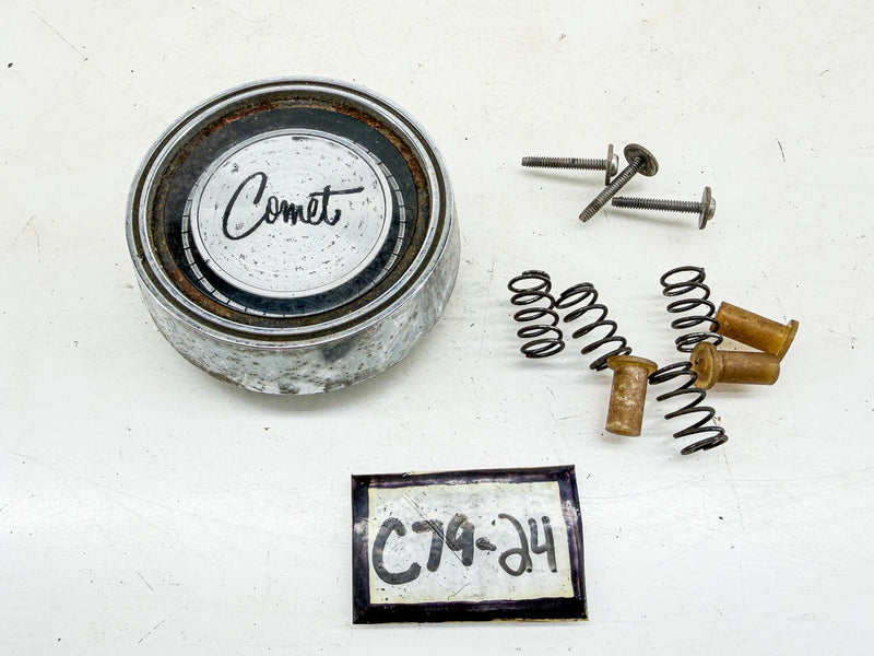 VINTAGE 1960 - 1963 MERCURY COMET HORN BUTTON CENTER WITH HARDWARE C79-24