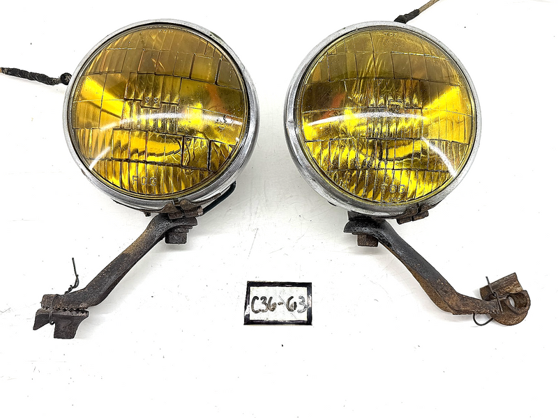 Original DIETZ N.Y. 510 FOG LIGHTS & Brackets MATCHING PAIR Ratrod Truck  C36-63