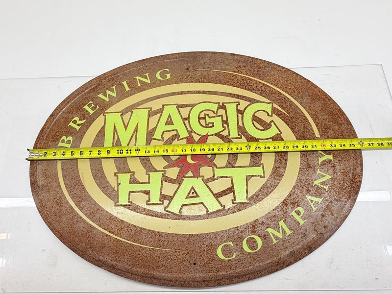Rare Vintage 1990's Magic Hat Brewing Double Sided Oval Metal Sign Vermont Beer