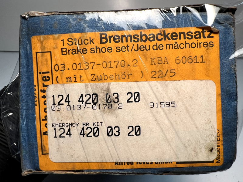 NOS ATE Mercedes W201 C208 W210 R129 Parking Brake Shoes 1244200320 C2-25