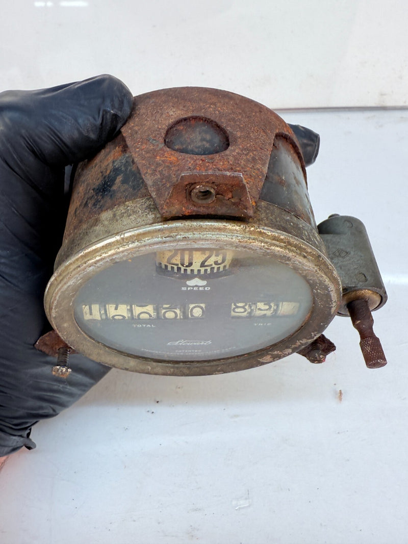 Vintage OEM STEWART  1910 - 1920' Magnetic Type Speedometer Speed Total B61-18