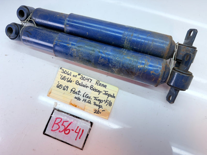 NOS 1965 -1969 Chevy Impala Biscayne Bel Air Caprice Rear Shock Pair 3047 B56-41