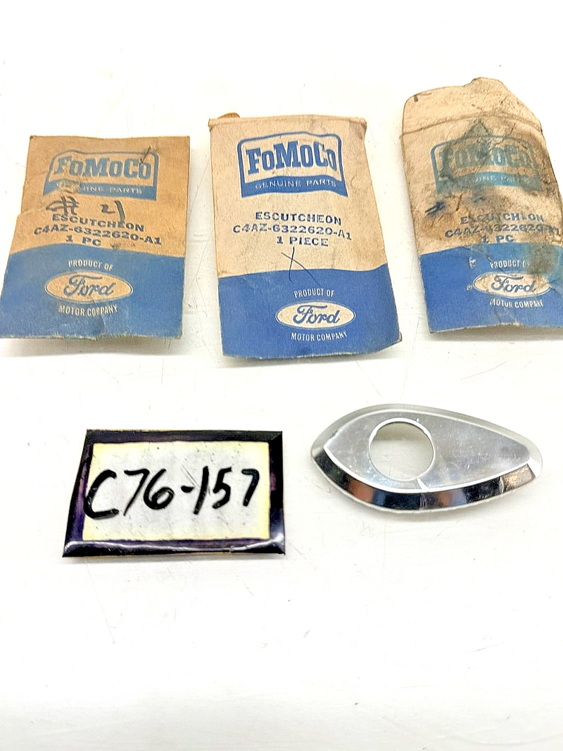 (1) NOS 1964 - 1966 FORD GALAXIE WINDOW DOOR ESCUTCHEON C4AZ-6322620-A1 C76-157