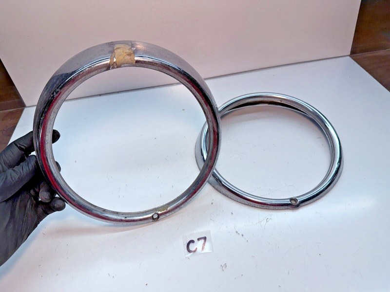 VW Headlight Trim Bezels Hella Set 311941175A Type 3 Squareback Notchback C7-1