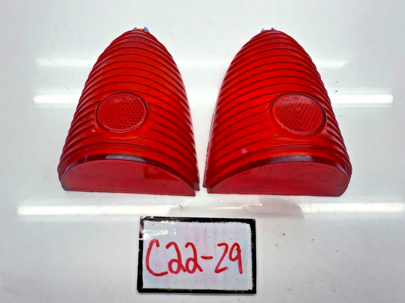 Vintage 1955 Chevy Glo-Brite GB-344 Red Stop Tail Light Lens 5945878 55 C22-29