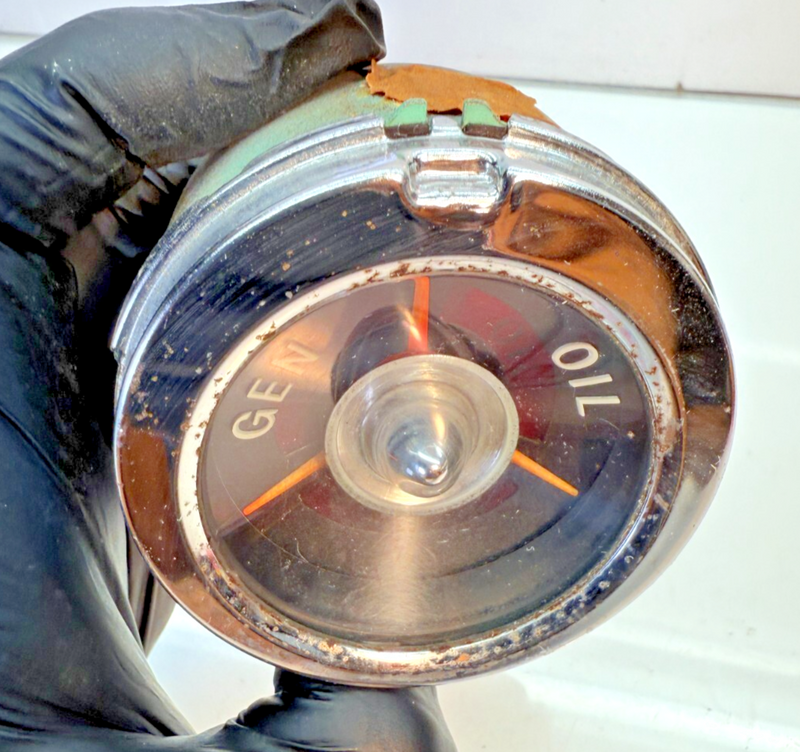OEM Vintage 1959 1960 Chevy Impala El Camino Generator / Oil Gen Gauge 60 B44-21