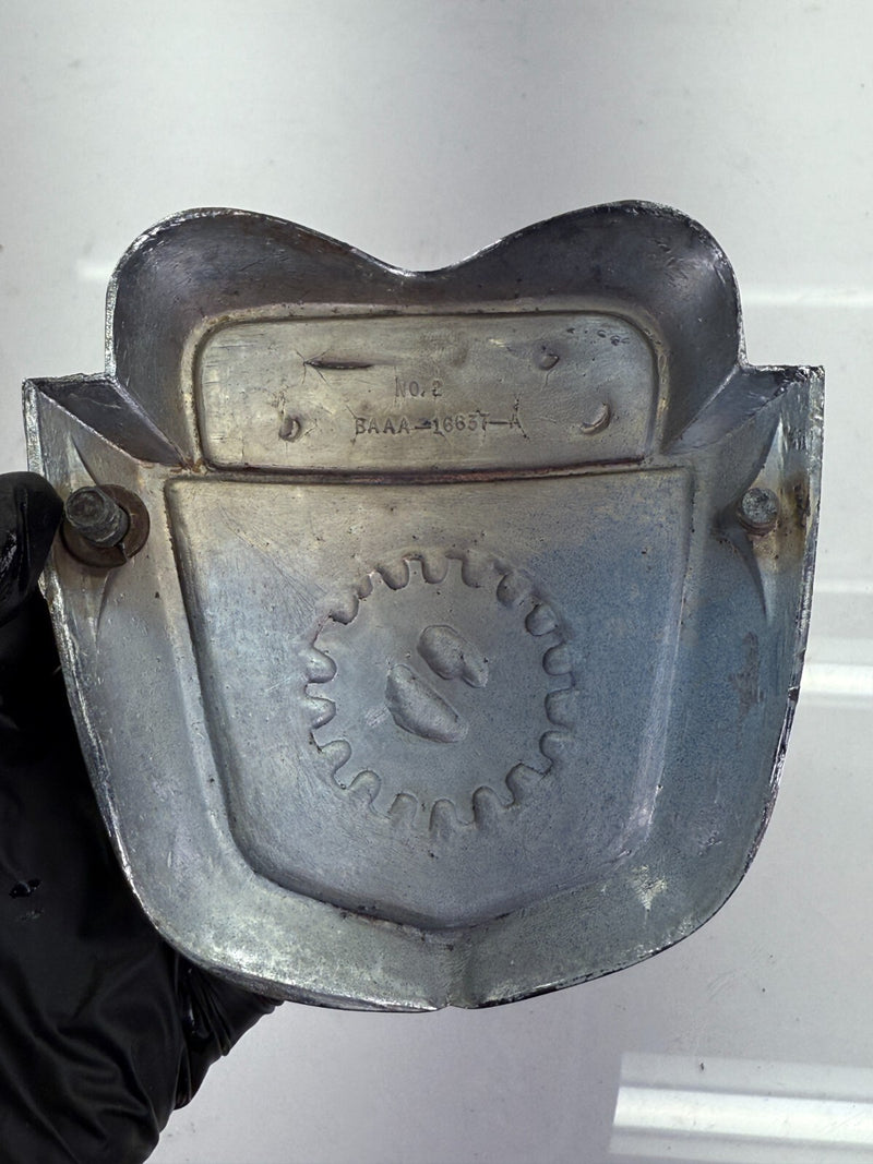 RARE NICE OEM 1950's Ford Truck Hood Emblem Lightning Bolt Gear BAAA-16637 B51