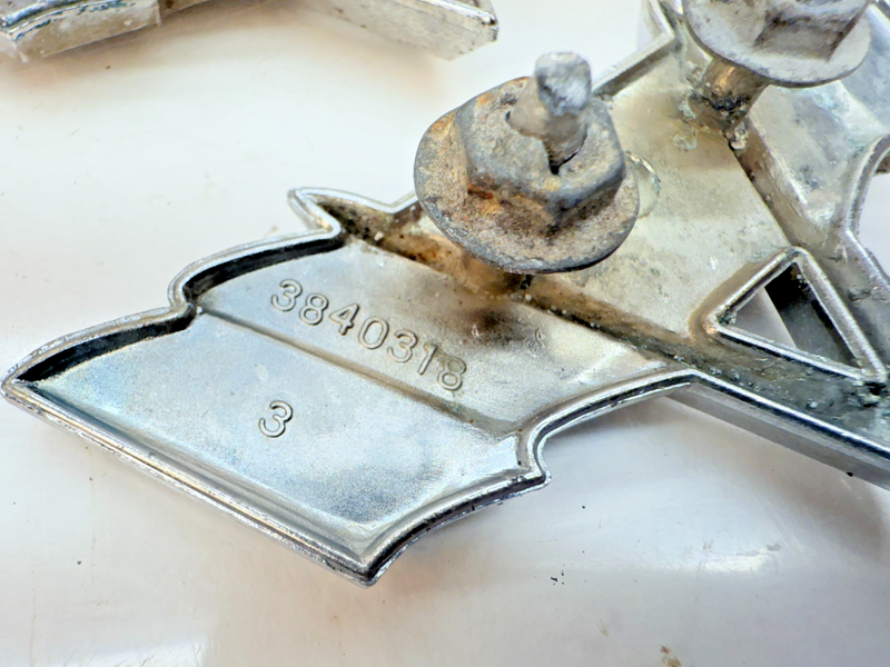 OEM GM Pair 1964 1965 1966 1967 Chevy V Flag Front Fender Emblem 3840318 E6-18