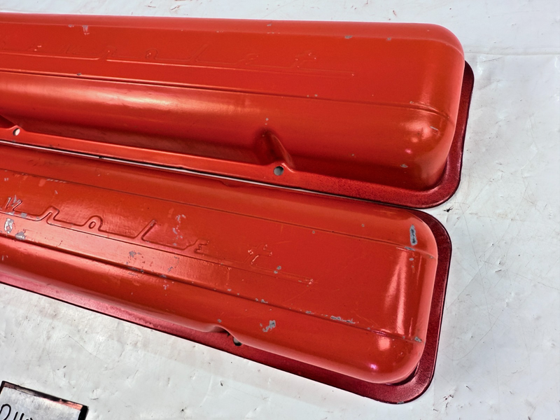 OEM 1959 -1968 Chevy Corvette Impala Nova 283 327 Valve Covers Script 1960 B48-7