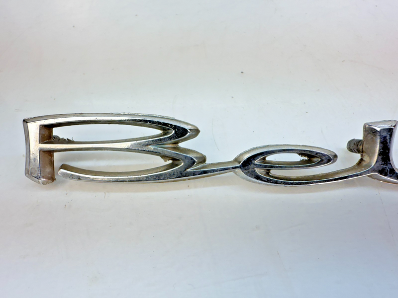 OEM 1965 1966 Chevy BelAir Chrome Script Quarter Panel Emblem Trim 4497068 E7-5