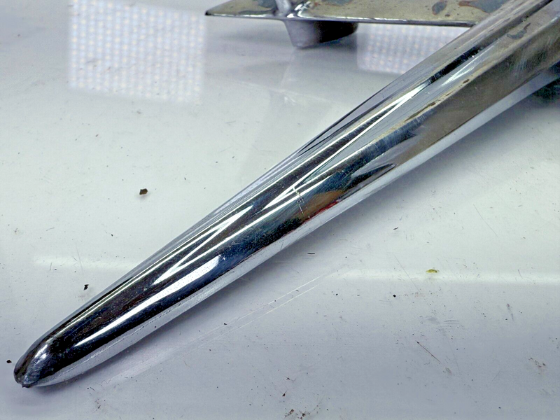 Vintage OEM 1955 Chevy Bel Air Jet Hood Ornament 3709685 Rat Rod Man Cave B51-7