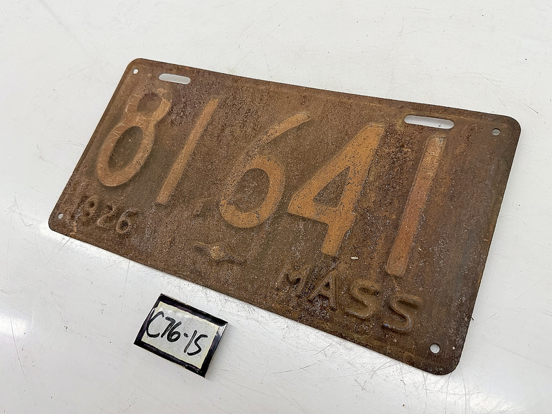 Vintage 1926 81641 Massachusetts License Plate Sign MA 81.641 C76-15