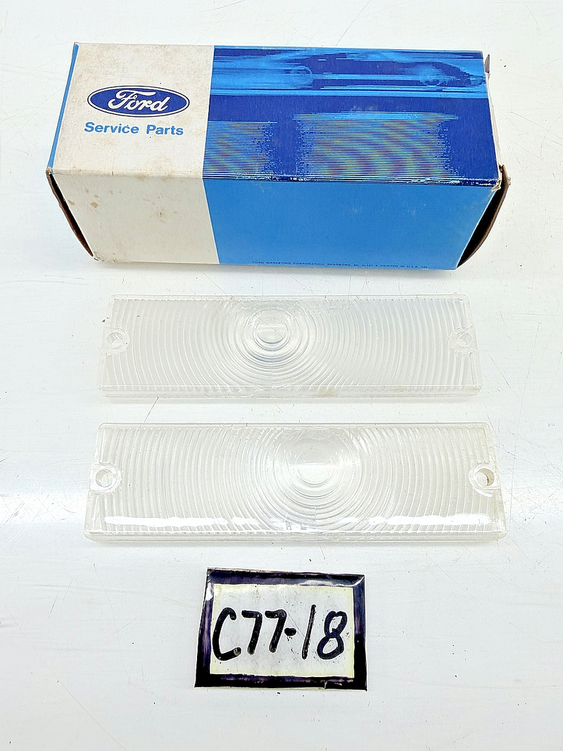 NOS 1957 FORD THUNDERBIRD PARKING LIGHT LENS RH LH PAIR B7S-13209-A C77-18
