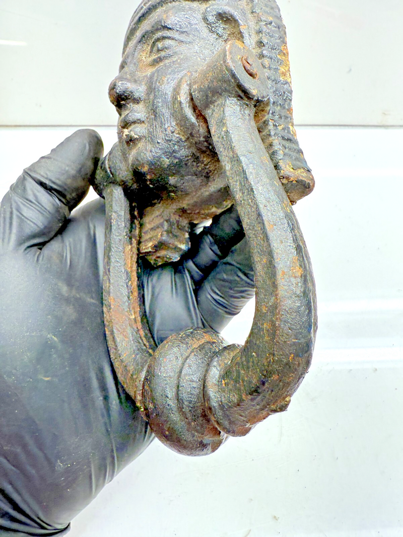 VINTAGE Cast 19TH CENTURY Egyptian Revival Door Knocker Sphinx B68-7