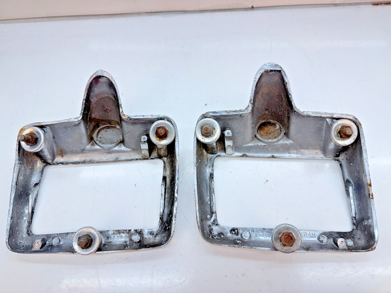 OEM 1946 1947 1948 DODGE DELUXE D24 Chrome Taillight Bezels & Red Glass B84-20