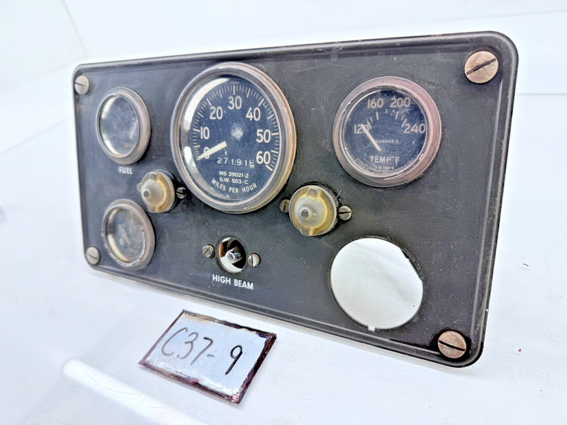 Original Jeep Willys Kaiser M38 Instrument Panel Gauge Speedometer Cluster C37-9